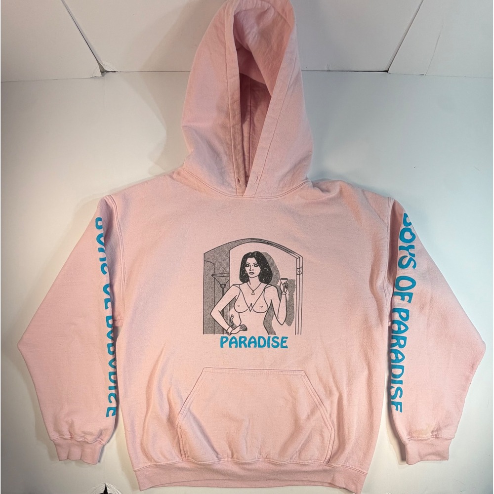 Boys of Summer Paradise Hoodie Pink Graphic Skate Sweatshirt Large